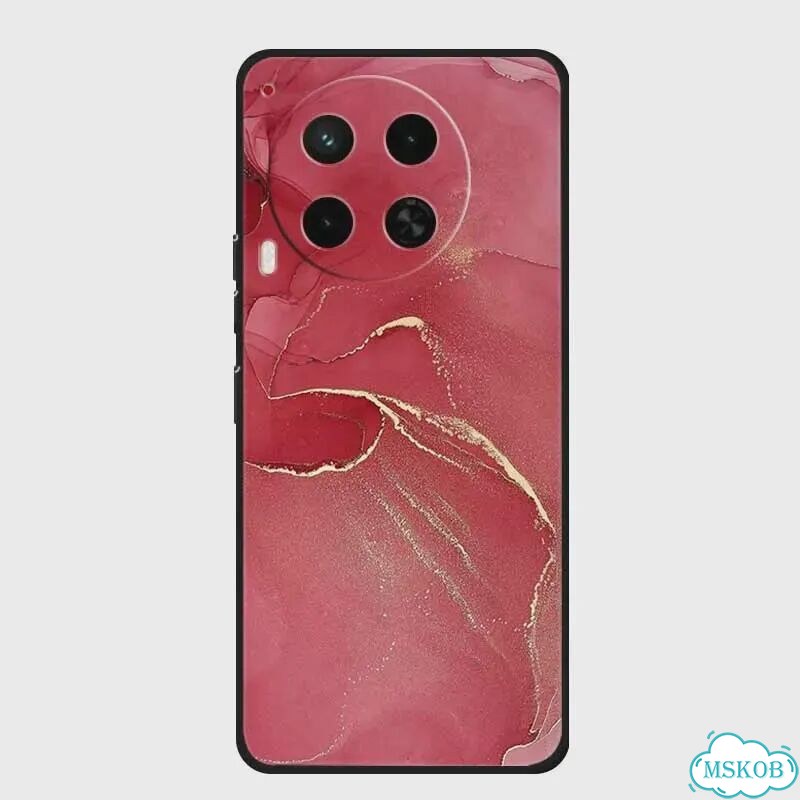 Чехол для Tecno Camon 30 Premier, черный, мрамор фото 3