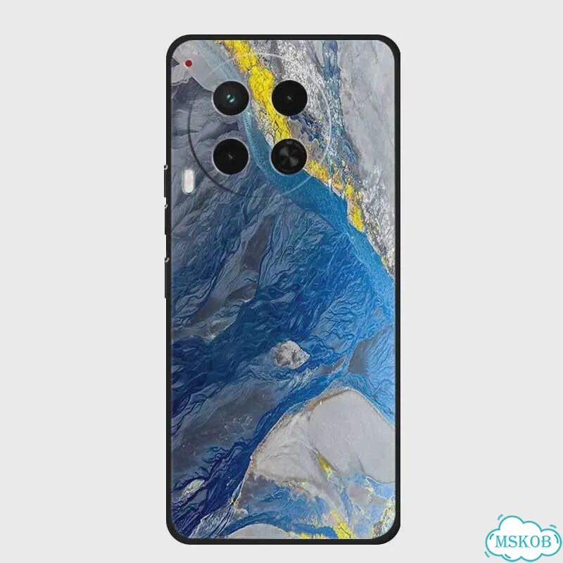 Чехол для Tecno Camon 30 Premier, черный, мрамор фото 4