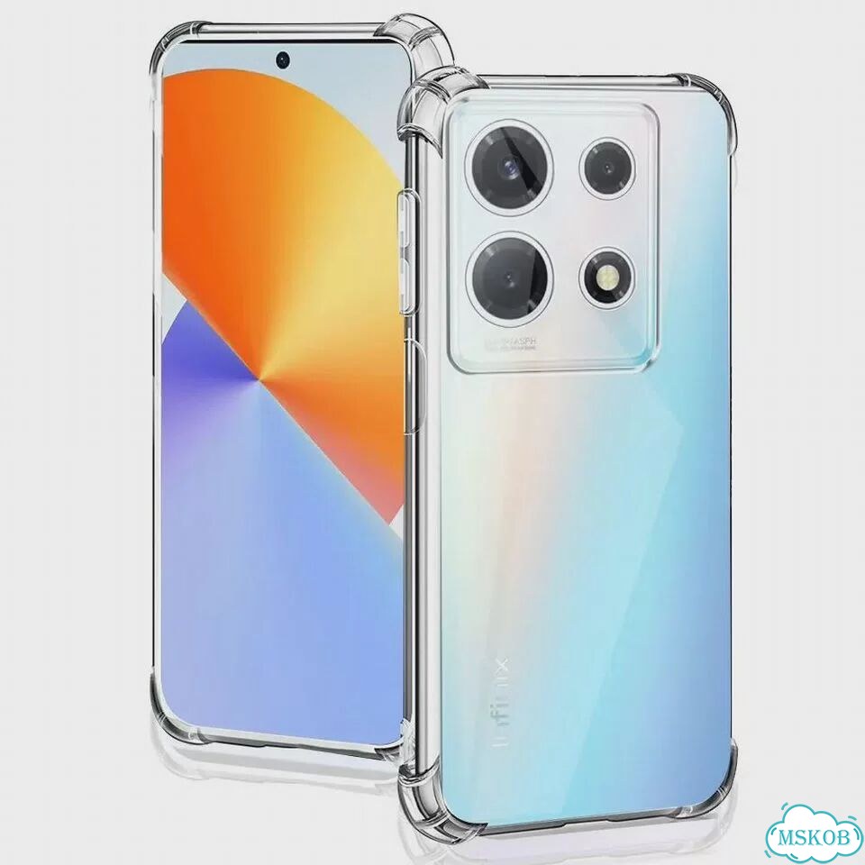 Противоударный чехол для Infinix Note 30 VIP, прозрачный, силикон фото 2