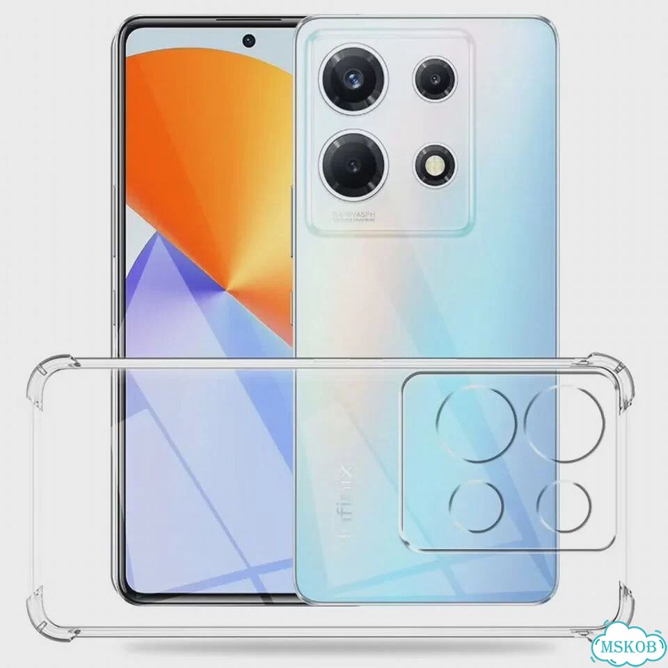 Противоударный чехол для Infinix Note 30 VIP, прозрачный, силикон фото 3
