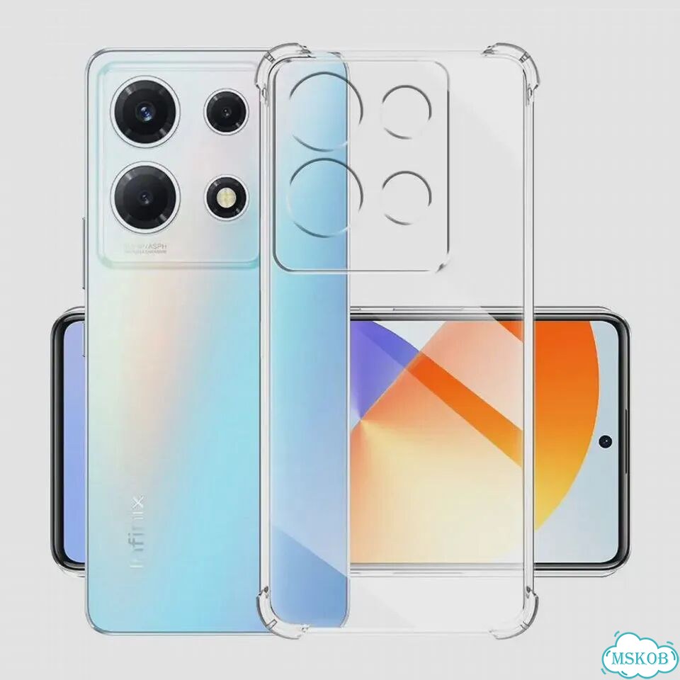 Противоударный чехол для Infinix Note 30 VIP, прозрачный, силикон фото 5