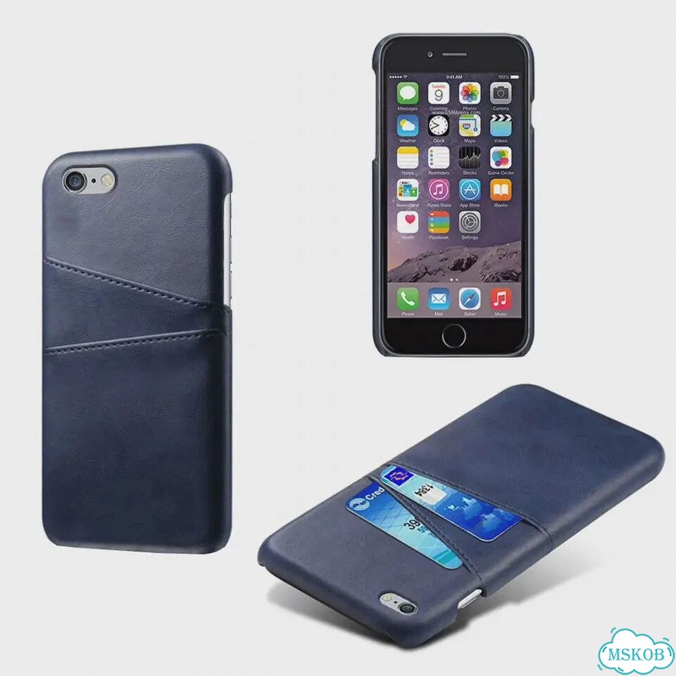 Чехол для iPhone 5/5s/SE темно-синий с держателем карт фото 1