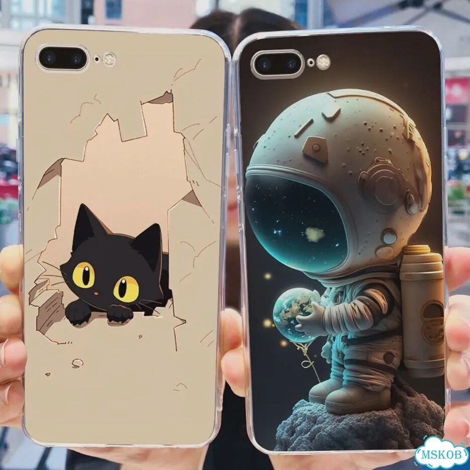 Чехол для iPhone 7 Plus, модный окрашенный чехол для iPhone 8 Plus, прозрачный силиконовый чехол для фото 5