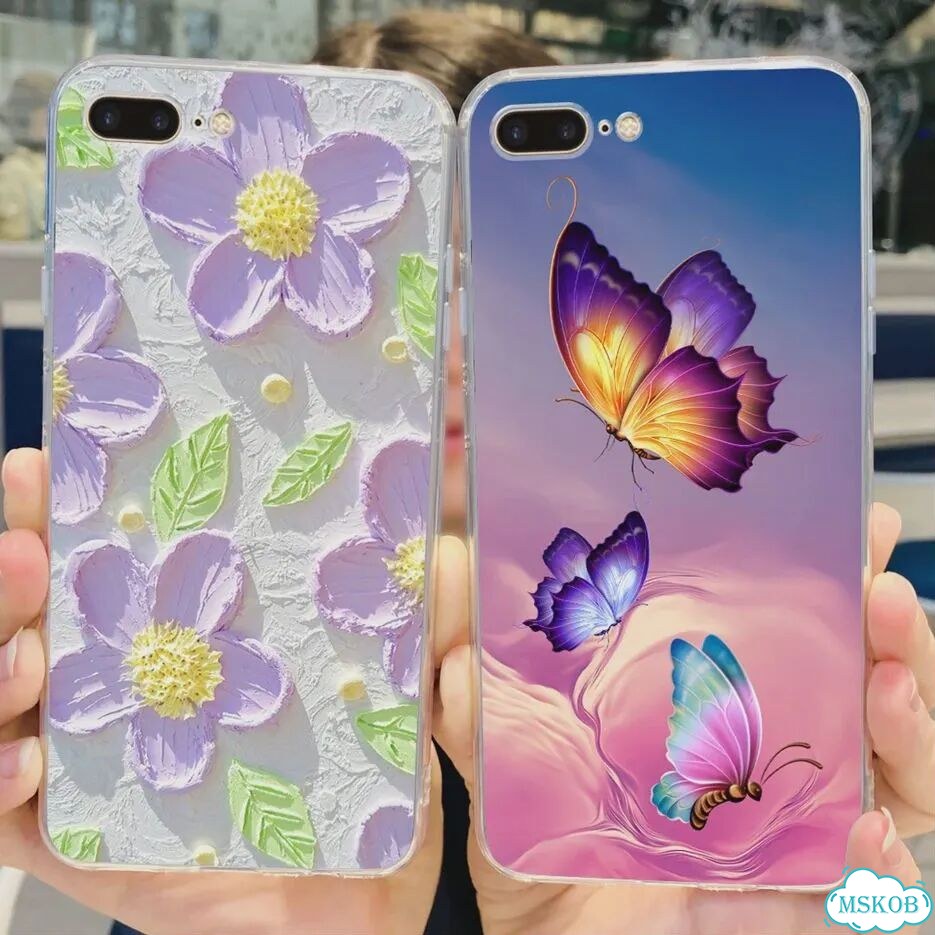 Чехол для iPhone 7 Plus, модный окрашенный чехол для iPhone 8 Plus, прозрачный силиконовый чехол для фото 6