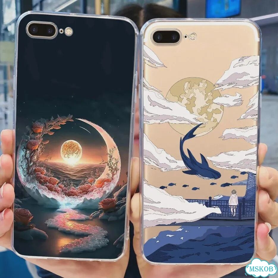 Чехол для iPhone 7 Plus, модный окрашенный чехол для iPhone 8 Plus, прозрачный силиконовый чехол для фото 7