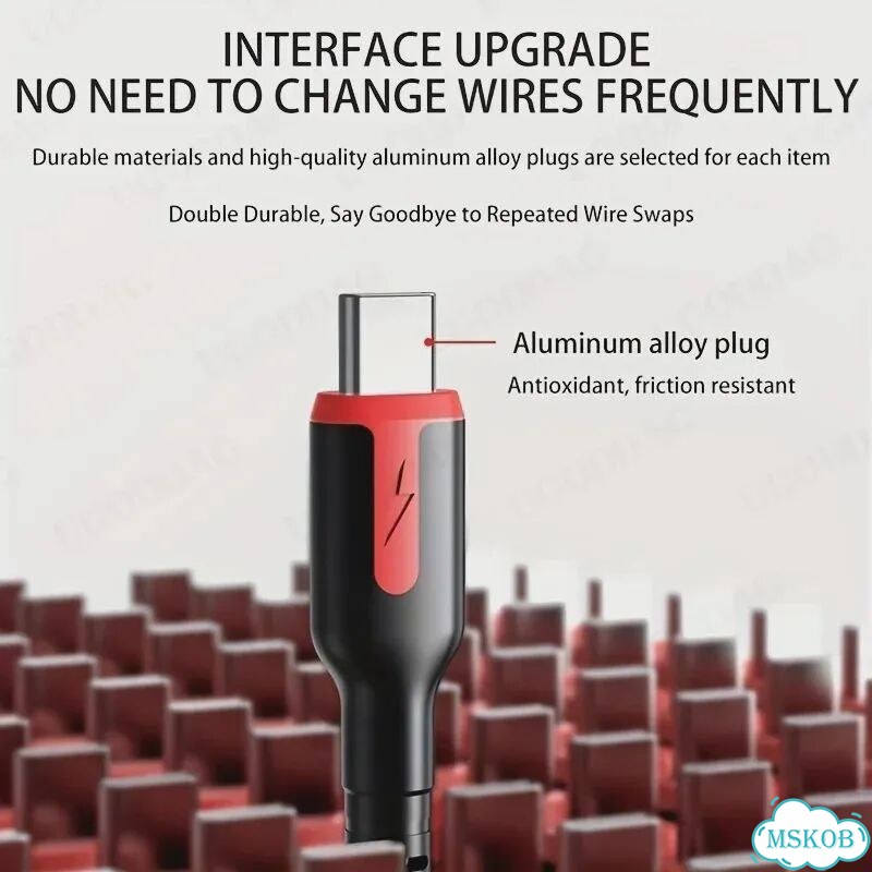 3-в-1 кабель ugoddag: Type-C (66W), Micro USB (40W), iPhone (40W), 180см фото 6