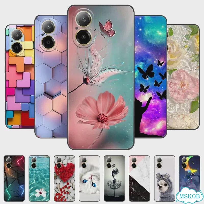 Для Realme C67 4G Чехол RMX3890 Популярный чехол с цветочной росписью Силиконовый чехол для 45 фото 2