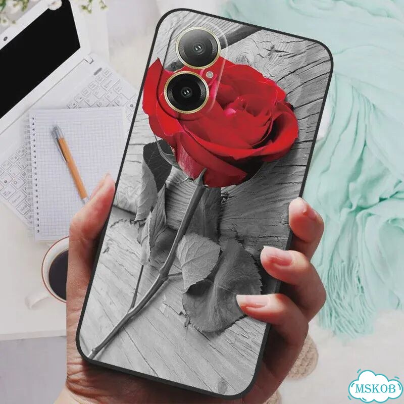 Для Realme C67 4G Чехол RMX3890 Популярный чехол с цветочной росписью Силиконовый чехол для 45 фото 3