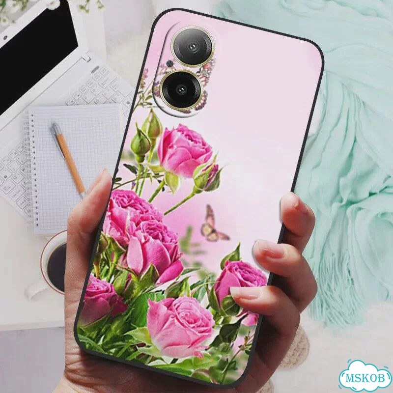 Для Realme C67 4G Чехол RMX3890 Популярный чехол с цветочной росписью Силиконовый чехол для 45 фото 5