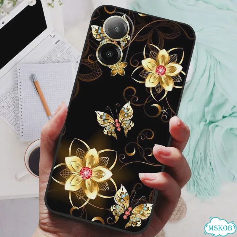 Для Realme C67 4G Чехол RMX3890 Популярный чехол с цветочной росписью Силиконовый чехол для 45 фото 6