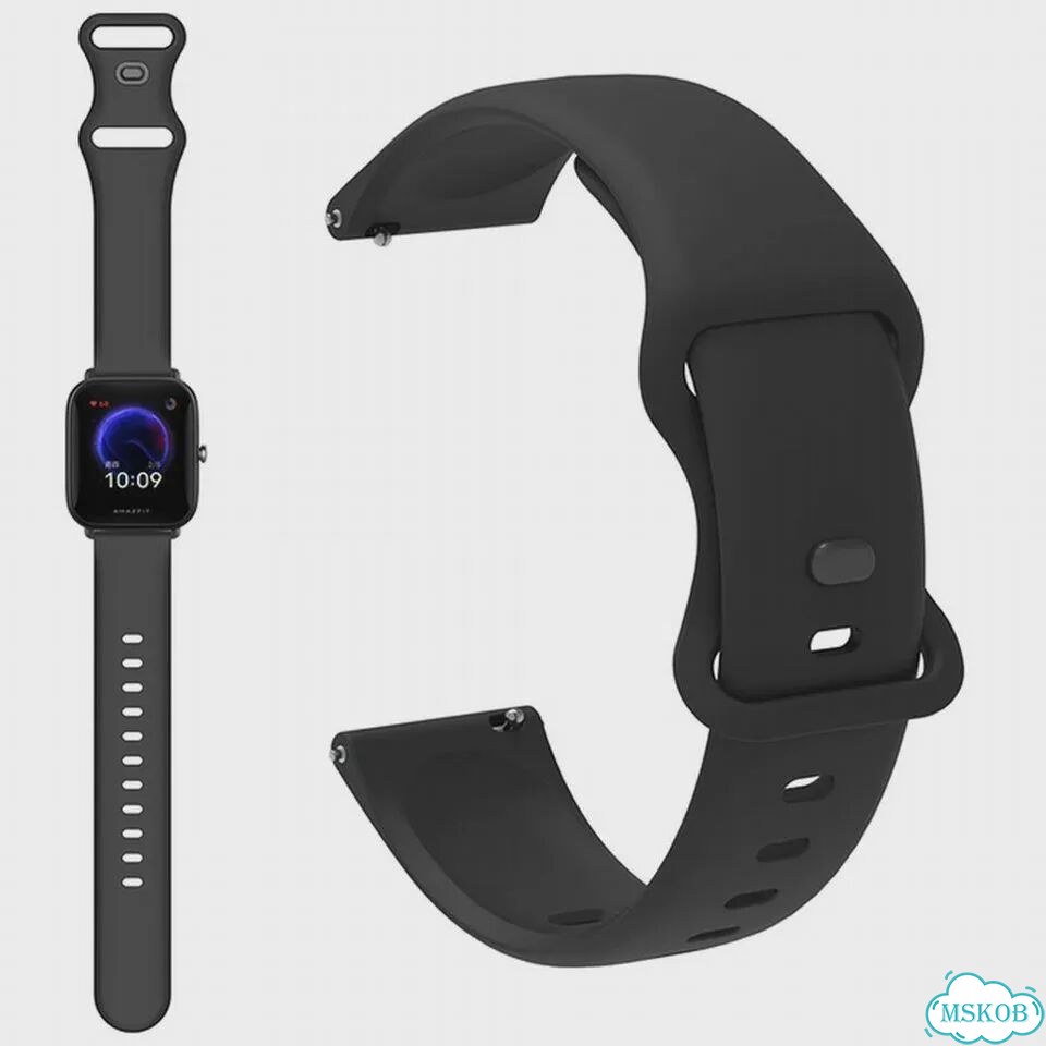 Чехол и ремешок Blitzcat для Amazfit GTS 4/3/2e/Mini/Bip U Pro, черный фото 3