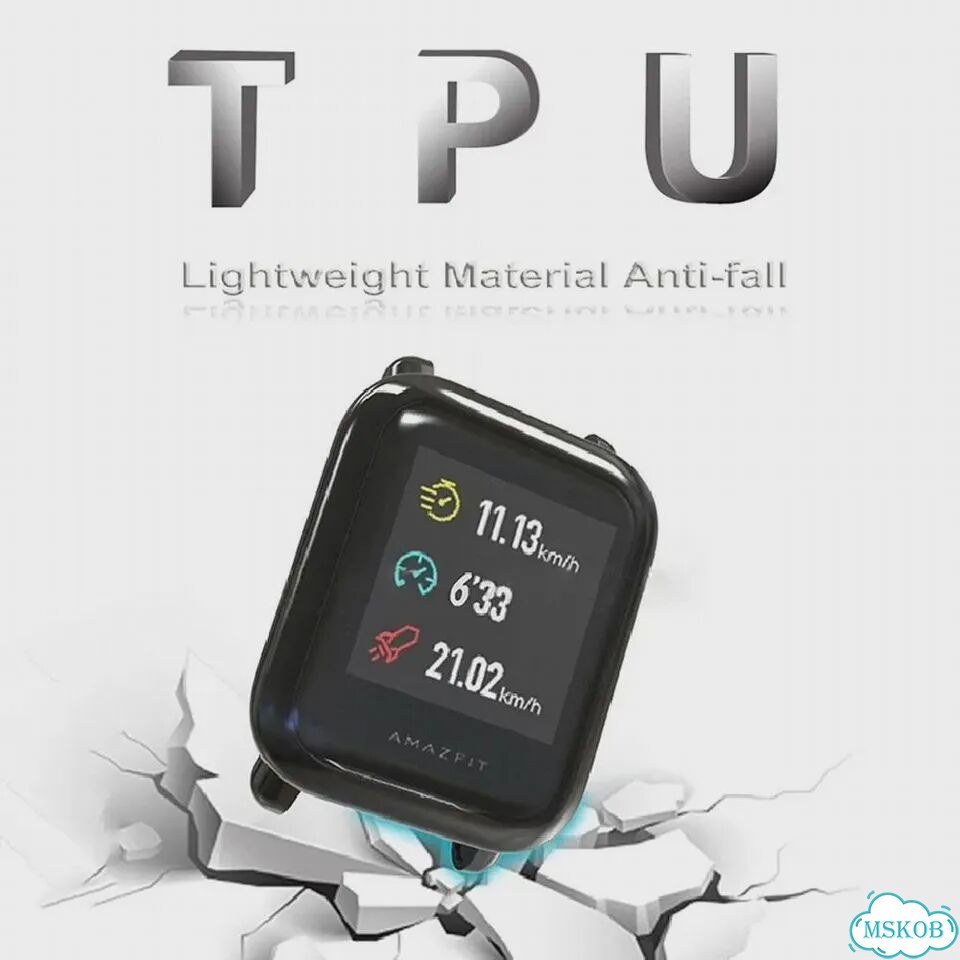 Чехол и ремешок Blitzcat для Amazfit GTS 4/3/2e/Mini/Bip U Pro, черный фото 5