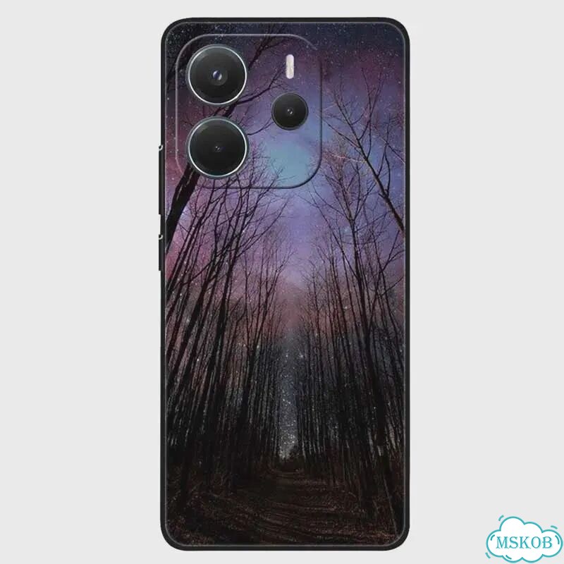 Для Xiaomi Redmi Note 14 4G Чехол с цветочным принтом Силиконовые мягкие чехлы из тпу для Redmi Note фото 4