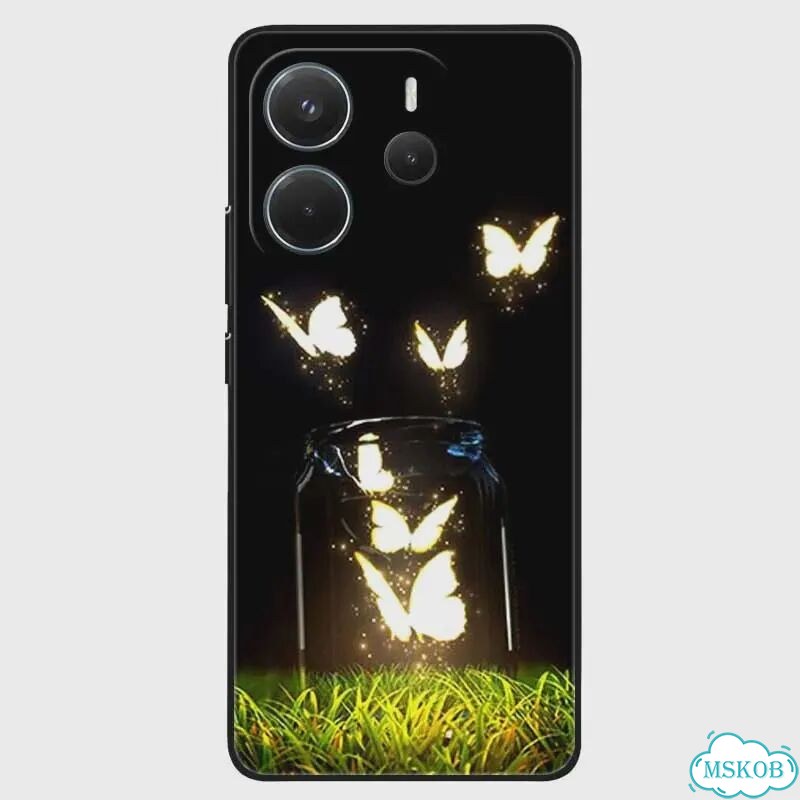 Для Xiaomi Redmi Note 14 4G Чехол с цветочным принтом Силиконовые мягкие чехлы из тпу для Redmi Note фото 6