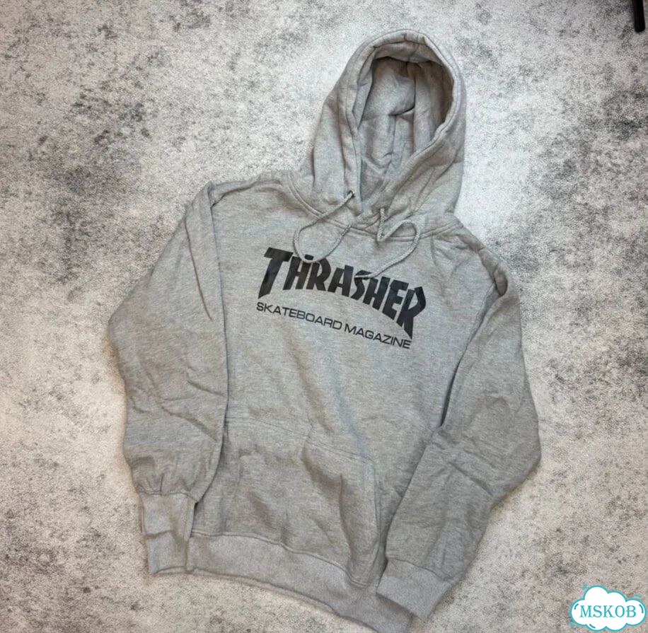 Худи Thrasher серое фото 2