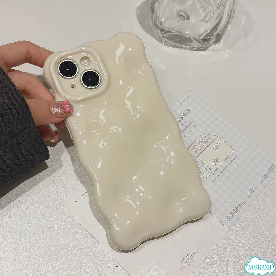 Мягкие силиконовые чехлы для телефонов с узором Candy Cloud Wave для iPhone 12 Про, Белый, White фото 1