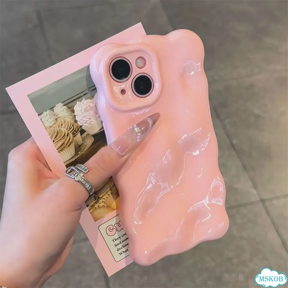 Мягкие силиконовые чехлы для телефонов с узором Candy Cloud Wave для iPhone 12 Про, Белый, White фото 2