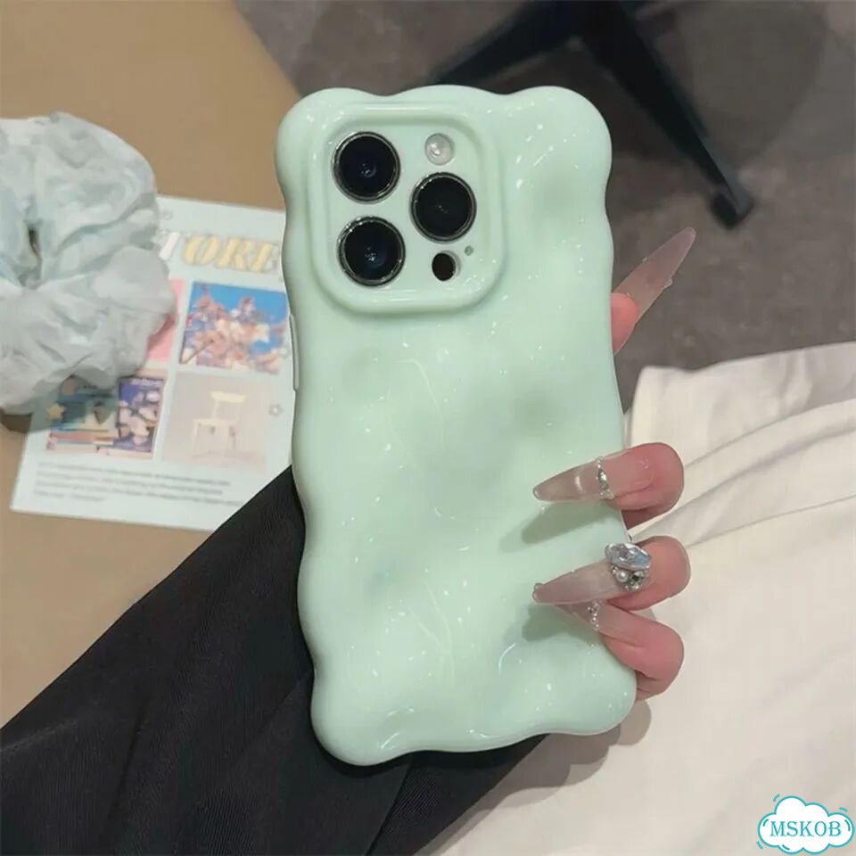 Мягкие силиконовые чехлы для телефонов с узором Candy Cloud Wave для iPhone 12 Про, Белый, White фото 4