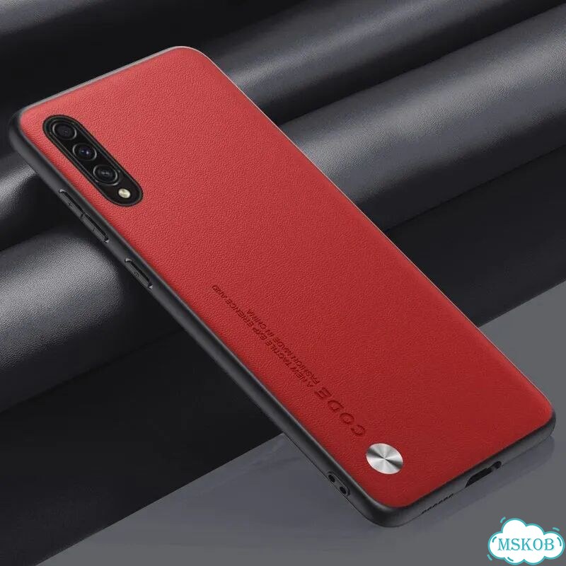 Красный чехол для Samsung Galaxy A50 из искусственной кожи фото 1