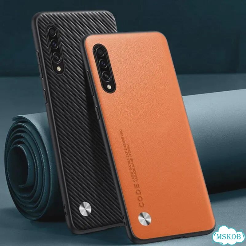 Красный чехол для Samsung Galaxy A50 из искусственной кожи фото 2