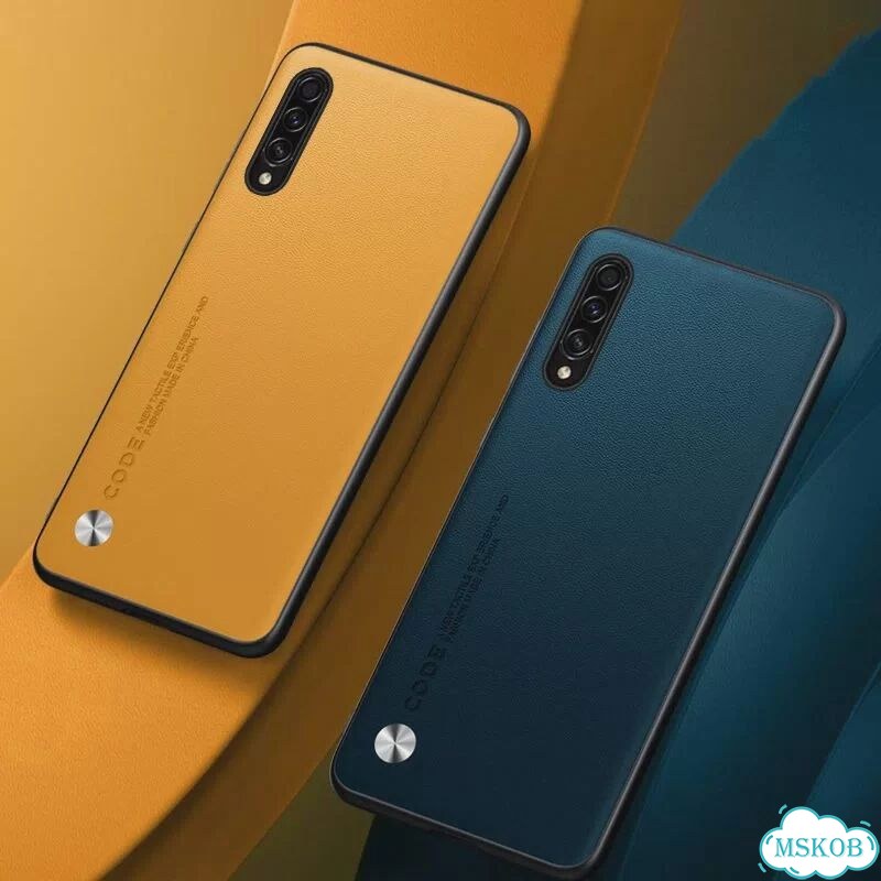 Красный чехол для Samsung Galaxy A50 из искусственной кожи фото 4