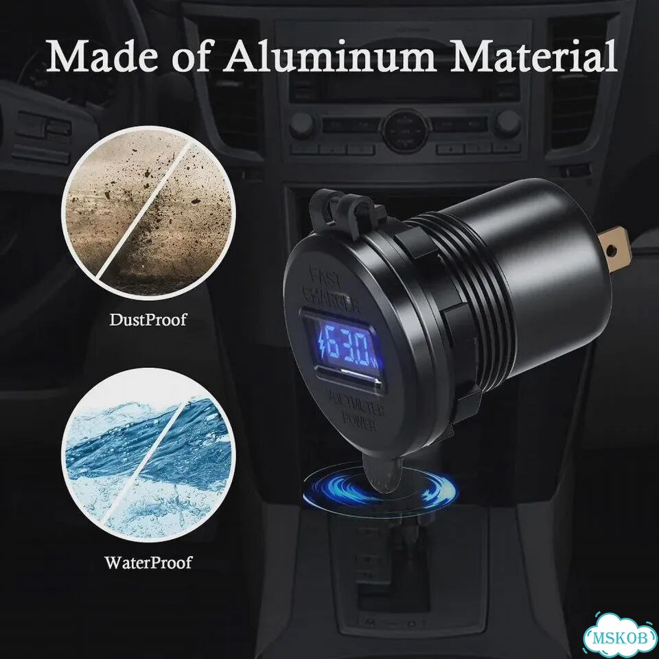 Автомобильная зарядка 2x Type-C Blue, PD 45W, 90W фото 4