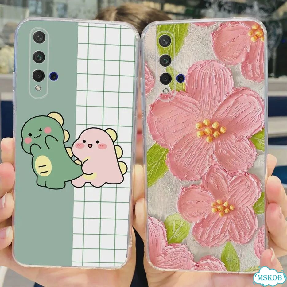 Чехол Huawei Nova 5T фиолетовый с бабочками фото 3