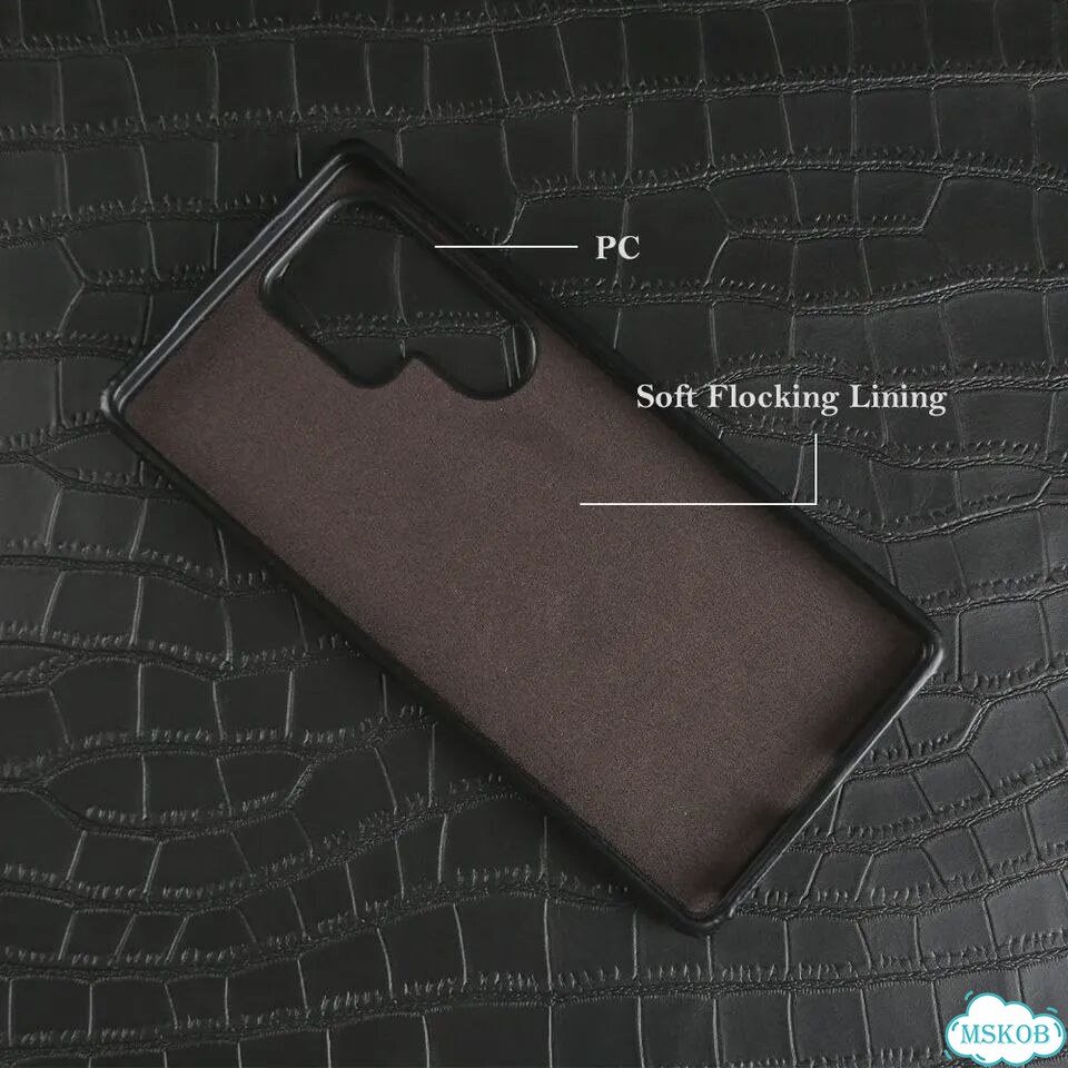 Коричневый чехол для Samsung Galaxy S23 Ultra из крокодиловой кожи фото 4