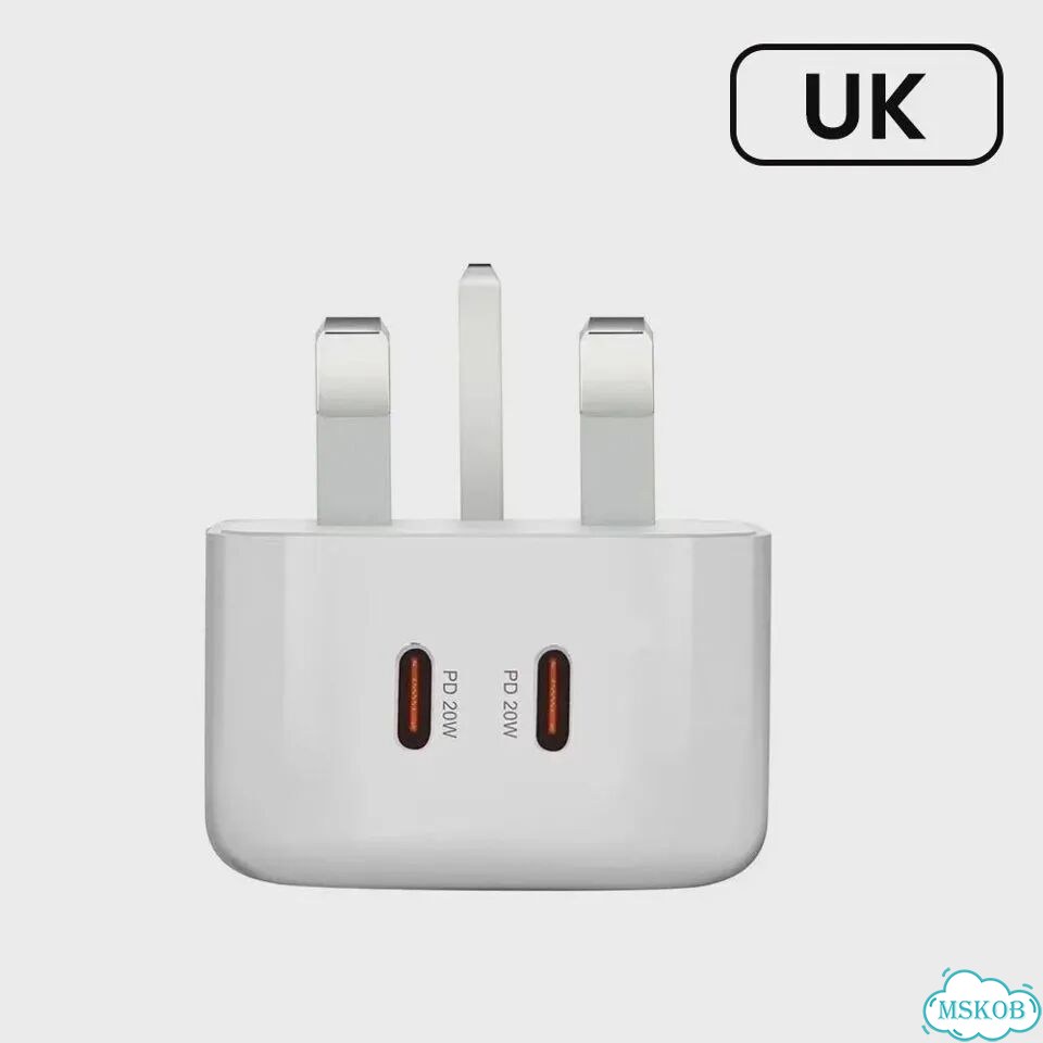 Olaf 40 Вт USB C Зарядное устройство для быстрой зарядки Dual PD Type C Зарядное устройство QC UK фото 1