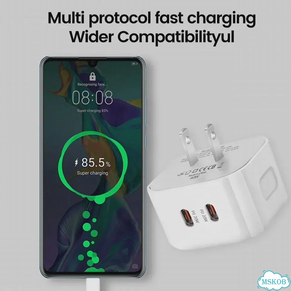 Olaf 40 Вт USB C Зарядное устройство для быстрой зарядки Dual PD Type C Зарядное устройство QC UK фото 6