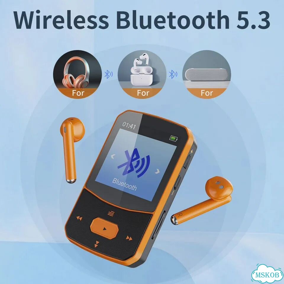 Ruizu X52 оранжевый спортивный MP3-плеер Bluetooth фото 4