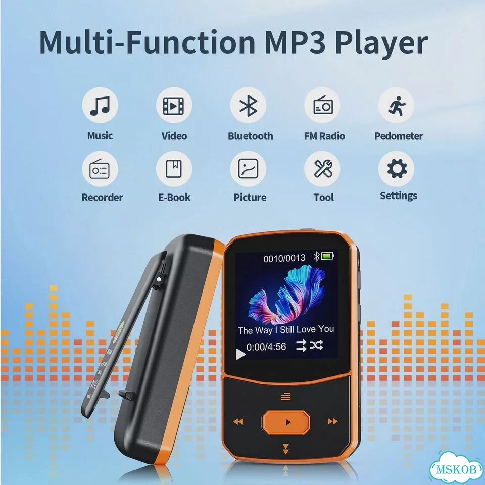 Ruizu X52 оранжевый спортивный MP3-плеер Bluetooth фото 7