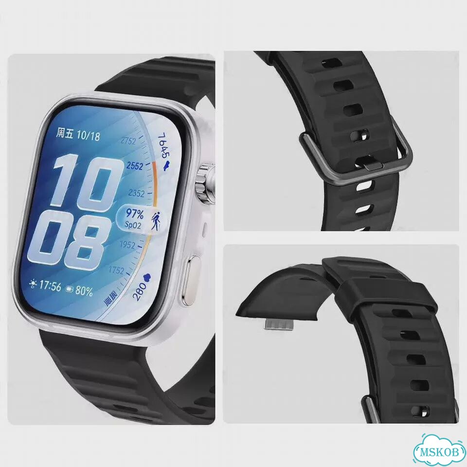 Силиконовый ремешок Huawei Watch Fit 5 Pro, Зеленый фото 4