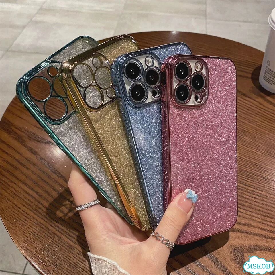 Роскошный блестящий чехол с квадратным покрытием для iPhone Голубой, Sierra Blue, For iPhone 15 Plus фото 3