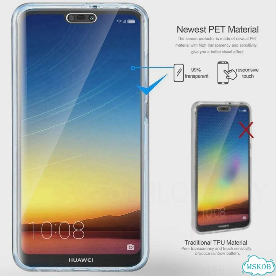 Двусторонний прозрачный чехол для Huawei Honor 9C 8X 10i 20S 10 Lite Mate 20 Pro 9X Mate 20 Lite фото 3