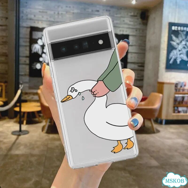 Чехол для телефона Cartoon Doubt Duck для Google Pixel 8 7 6 Pro 6A 5 4 5A 4A 3A XL 5G, силиконовый фото 5
