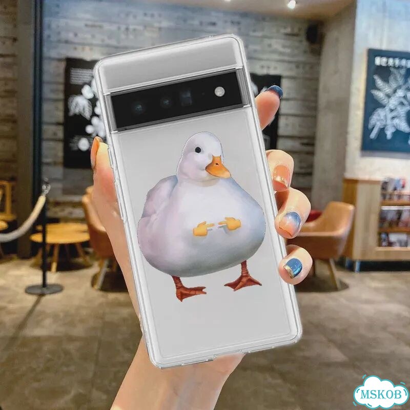 Чехол для телефона Cartoon Doubt Duck для Google Pixel 8 7 6 Pro 6A 5 4 5A 4A 3A XL 5G, силиконовый фото 7