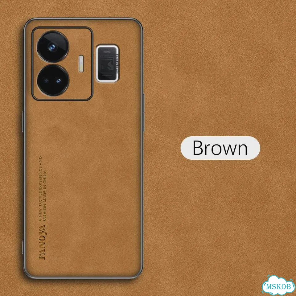 Кожаный чехол для Realme GT3 Brown 2, коричневый фото 1