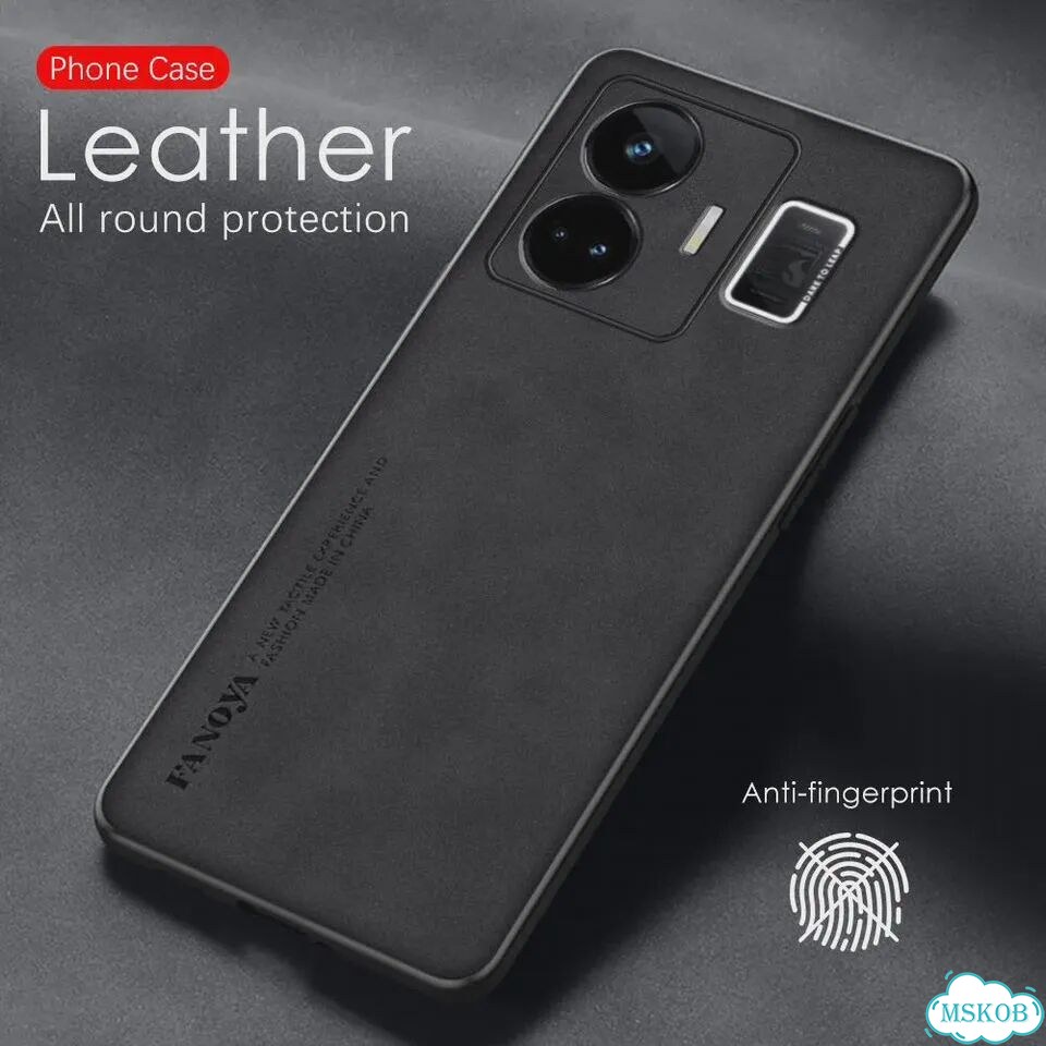 Кожаный чехол для Realme GT3 Brown 2, коричневый фото 2
