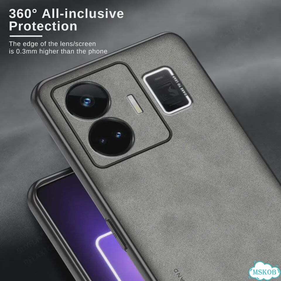 Кожаный чехол для Realme GT3 Brown 2, коричневый фото 4