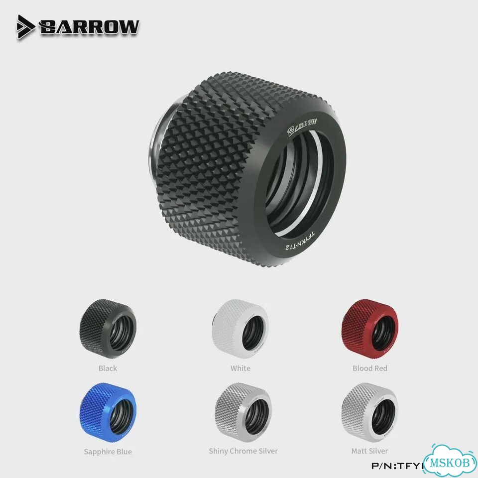 Barrow tykn-K14 соединительные детали для жесткой трубки G1/4 red, OD 16mm hard tube фото 4