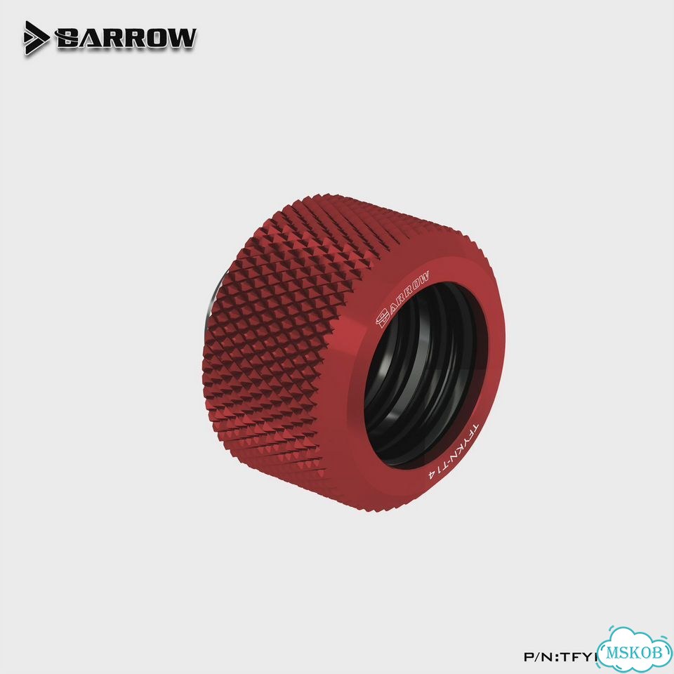 Barrow tykn-K14 соединительные детали для жесткой трубки G1/4 red, OD 16mm hard tube фото 5