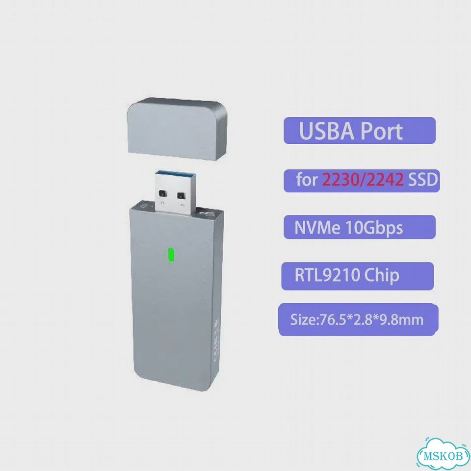 Корпус для SSD 2230/2242 NVMe 10 Гбит/с USB 3.2 фото 1
