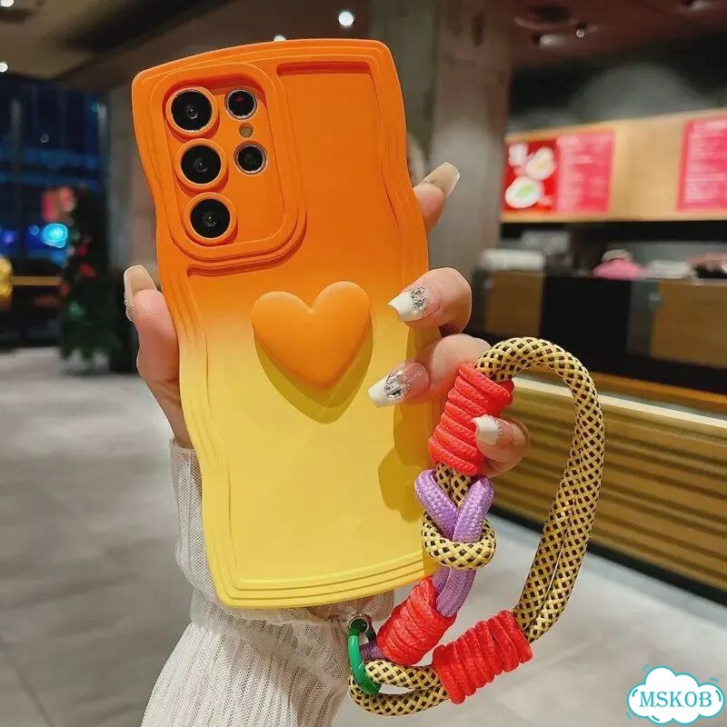 Чехол для телефона с градиентом сердца и веревки для Оранжевый, Orange Heart Rope, For Galaxy A13 4G фото 1