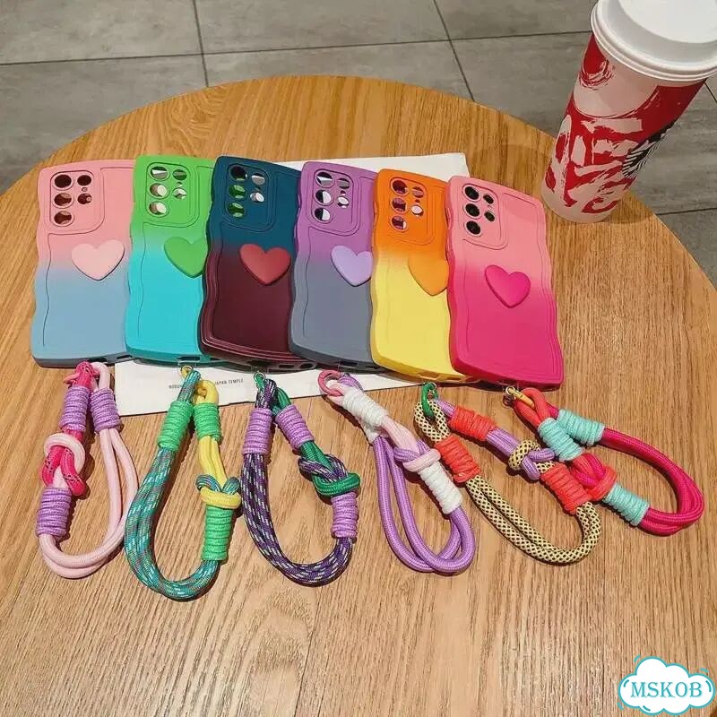 Чехол для телефона с градиентом сердца и веревки для Оранжевый, Orange Heart Rope, For Galaxy A13 4G фото 2