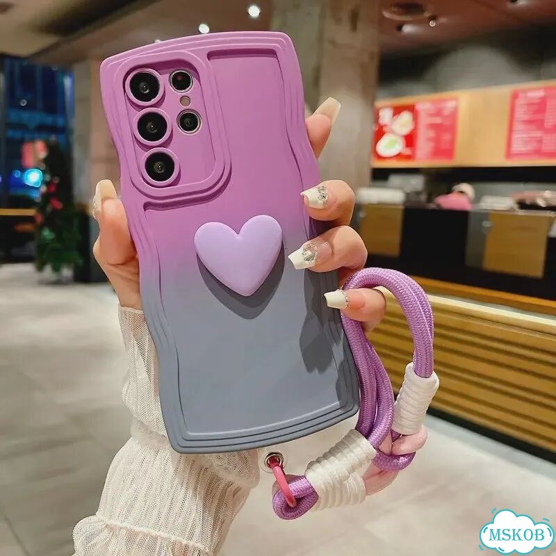 Чехол для телефона с градиентом сердца и веревки для Оранжевый, Orange Heart Rope, For Galaxy A13 4G фото 5