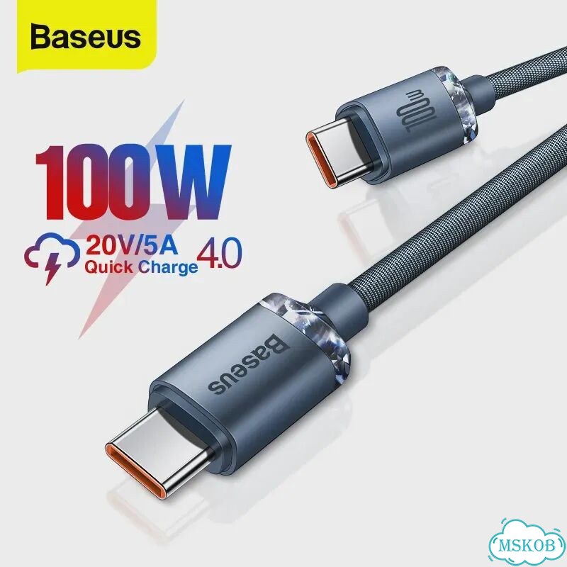 Baseus 2 м USB C to Type C кабель, 100 Вт, черный фото 2