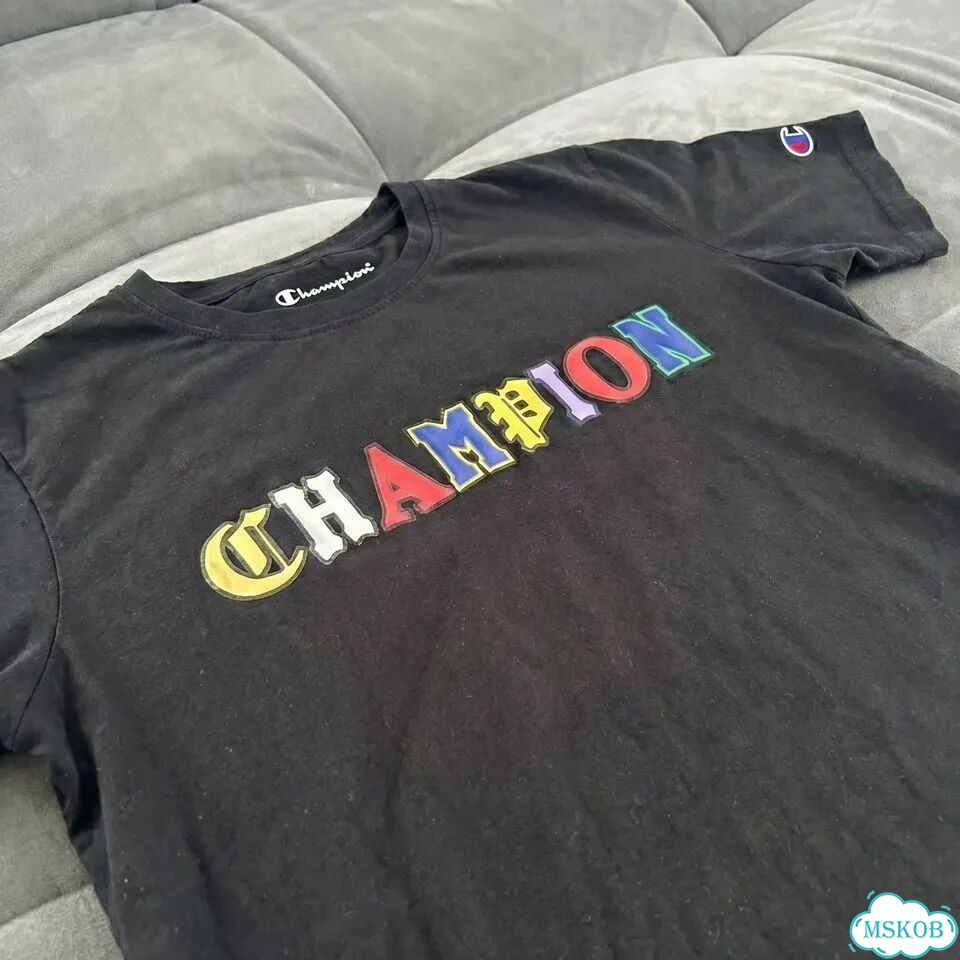 Футболка Champion Gohic Font Logo редкая фото 10