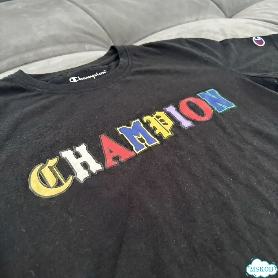 Футболка Champion Gohic Font Logo редкая фото 8