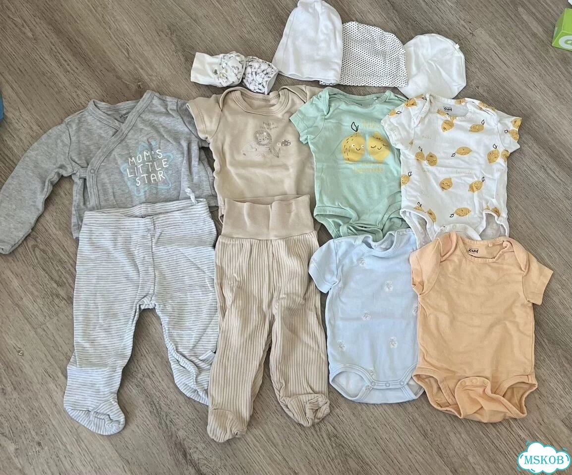 Пакет одежды боди комплекты шапки 0-3 50 56 62 фото 1